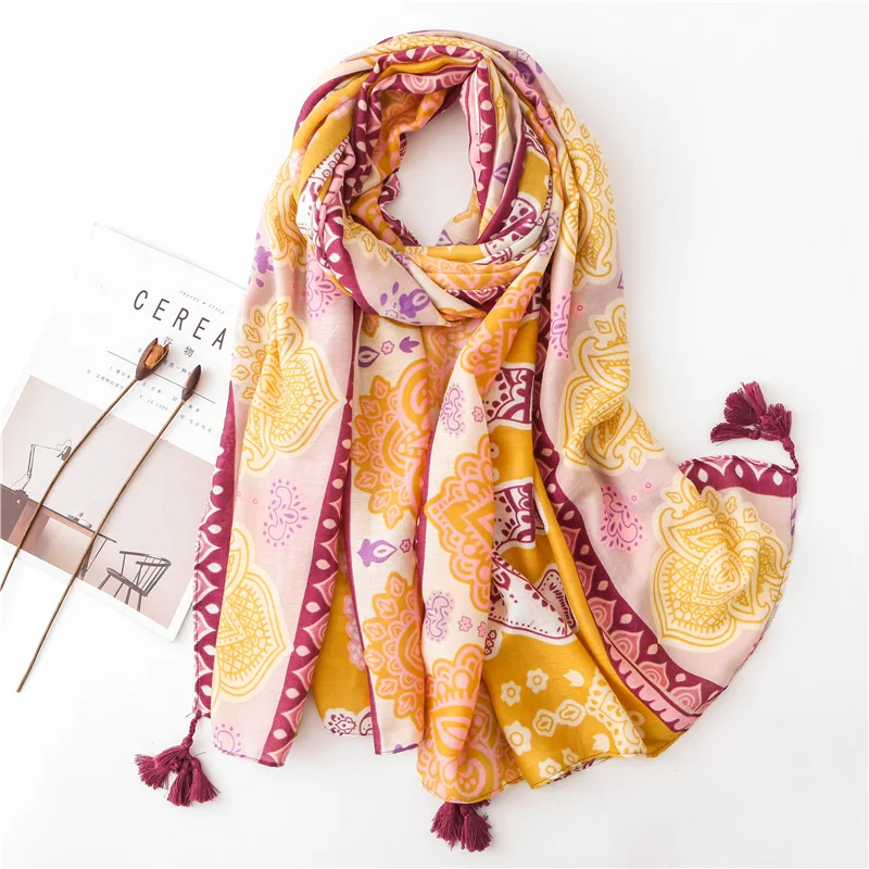 

Роскошный брендовый шарф из хлопка и льна 2021, Женский весенне-летний Универсальный шелковый шарф, Солнцезащитная шаль, платок, одеяло