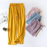 springautumn pure cotton cute female lounge sleep bottoms pants new hot sell loose comfy summer long night gown women pants