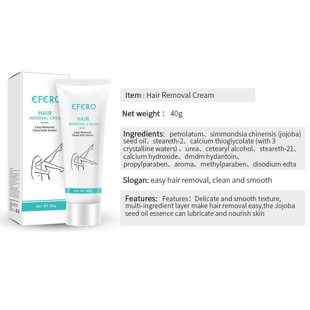 

40g Natural Hair Removal Depilatory Cream Effective Arm Armpit Unisex for Men