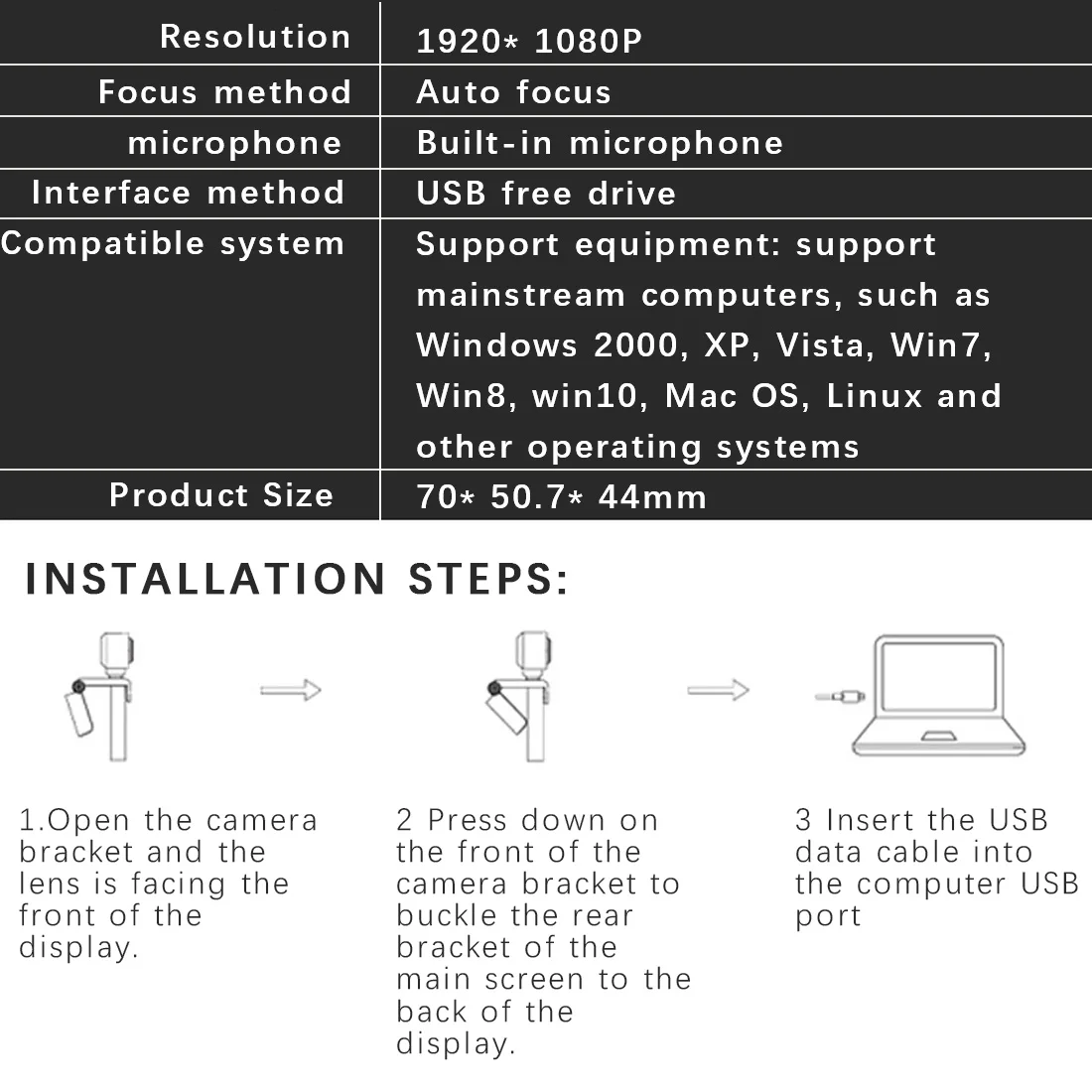 1080P Full HD Web Camera With Microphone Webcam USB Plug Cam For PC Computer Mac Laptop Desktop YouTube Skype Mini | Компьютеры и офис