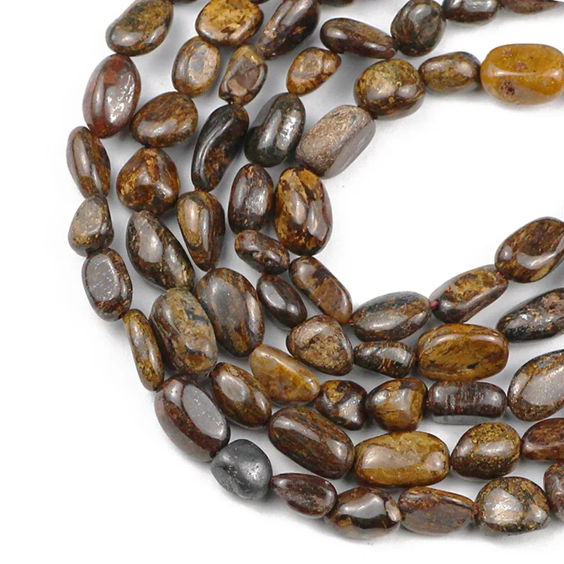

HGKLBB Irregular Natural Bronzite Stone beads Gravel Chips spacer Loose beads Jewelry making 4~8mm 15'' bracelet DIY Accessories