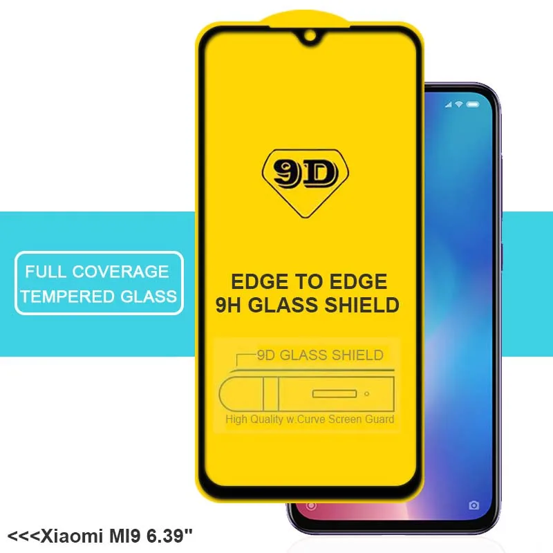 Закаленное стекло 9D с полным покрытием для Xiaomi Mi 9t 9 Pro Mi8 SE Pocophone F1 Play A3 Lite CC9 CC9e