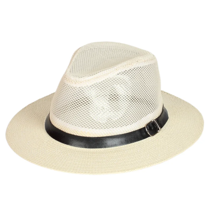 

wholesale new women summer sunshade flat cowboy hat beach man jazz breathable net hat