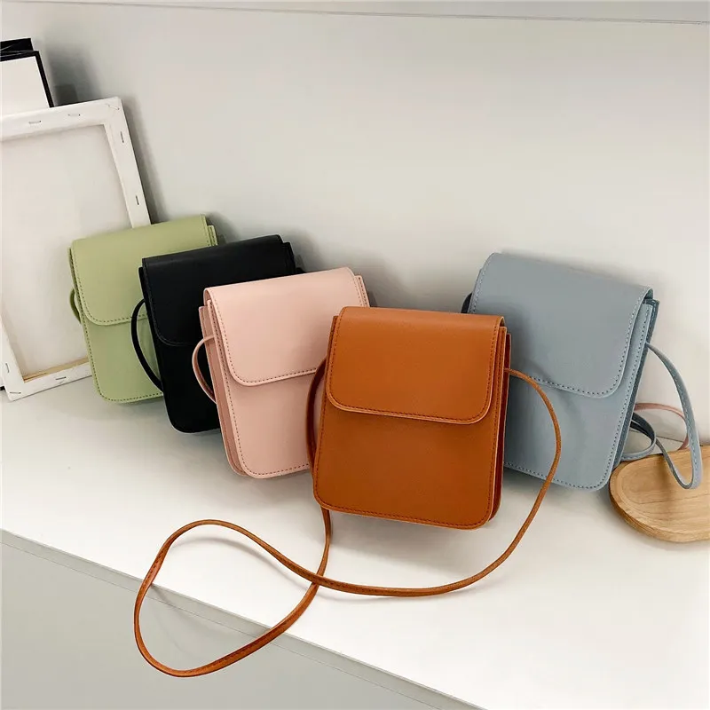 

Women PU Leather Mobile Phone Bag Square Luxury Shoulder Bag New Brand Large Capacity Shopping Travel Messenger Crossbody Bags