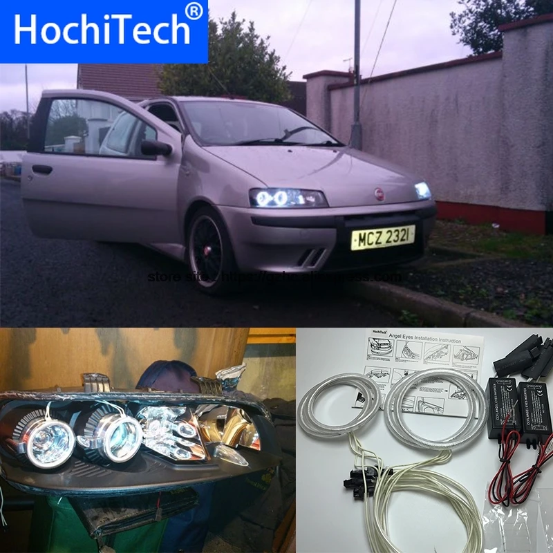 HochiTech для Fiat PUNTO mk2 1999-2010 ультра ярсветильник дневной свет DRL CCFL ангельские глаза