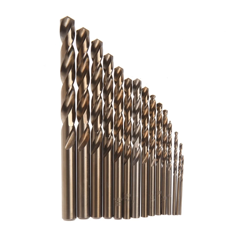

15Pcs High Speed Steel M35 HSS Cobalt Twist Drill Bit Set 1.5-10mm Power Tools