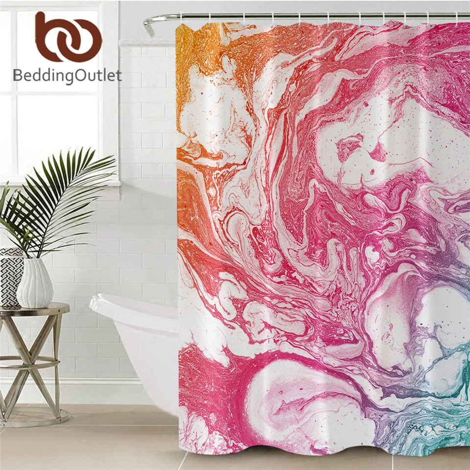 Постельное белье Мраморная занавеска для душа радужная Роскошная ванной