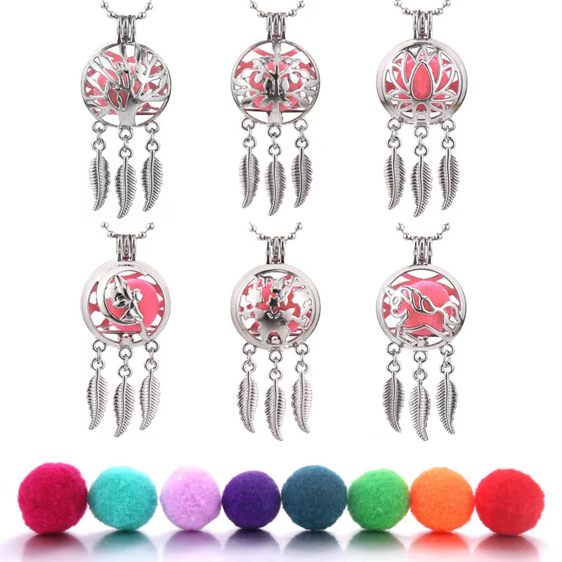 Ловец снов перо аромат открытый медальон кулон Духи Эфирное масло ароматерапия