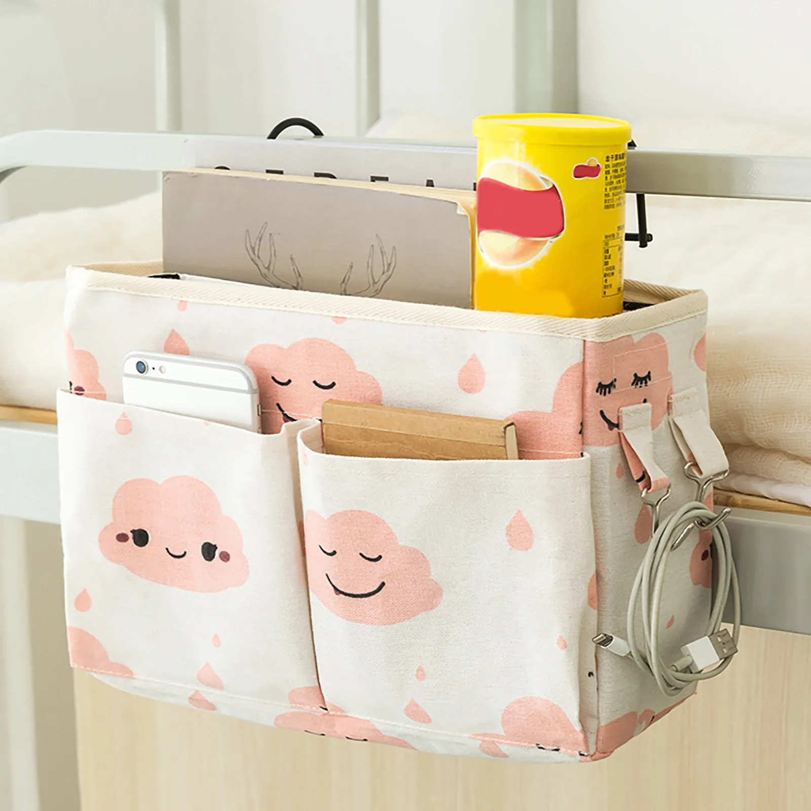 

Прикроватная сумка для хранения «сделай сам», подвесной органайзер, коробка, контейнер, тканевая корзина для дома, Настольная игрушка для н...