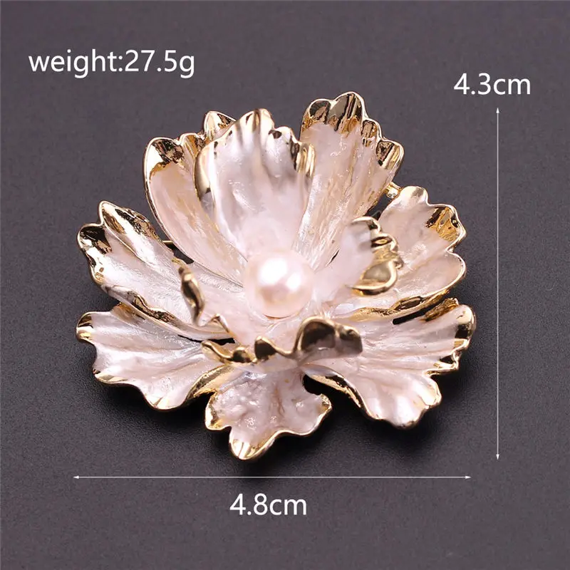 Элегантная булавка в виде цветка розы Модная бижутерия с жемчугом розовая