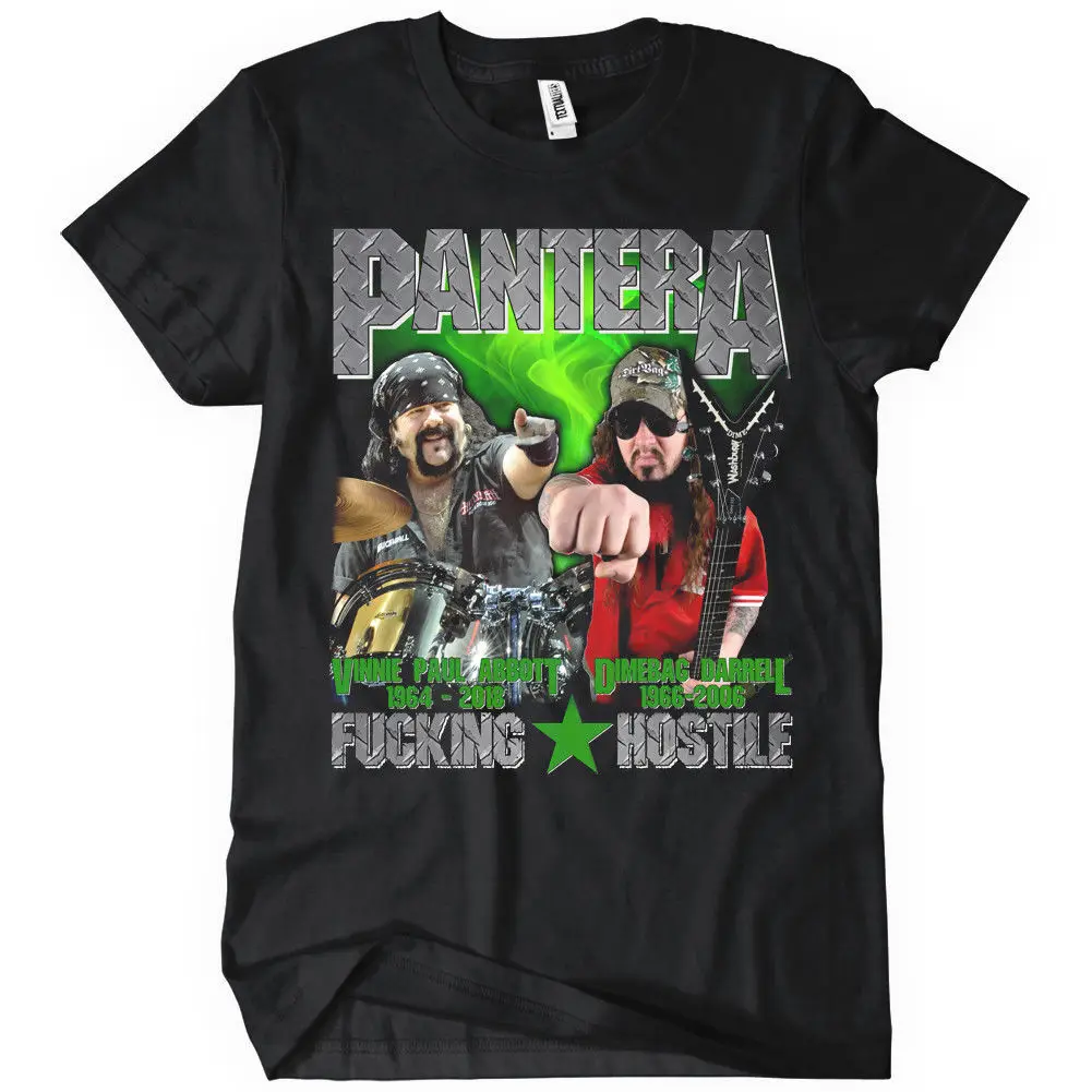 

Vinnie Paul Dimebag Darrell T-Shirt Pantera Tribute Tee Fashion Men'S T Shirts Summer Short Sleeve Cotton Print