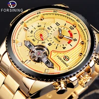 forsining waterproof mens mechanical skeleton watch luxury tourbillon automatic wristwatch golden watches relogio masculino