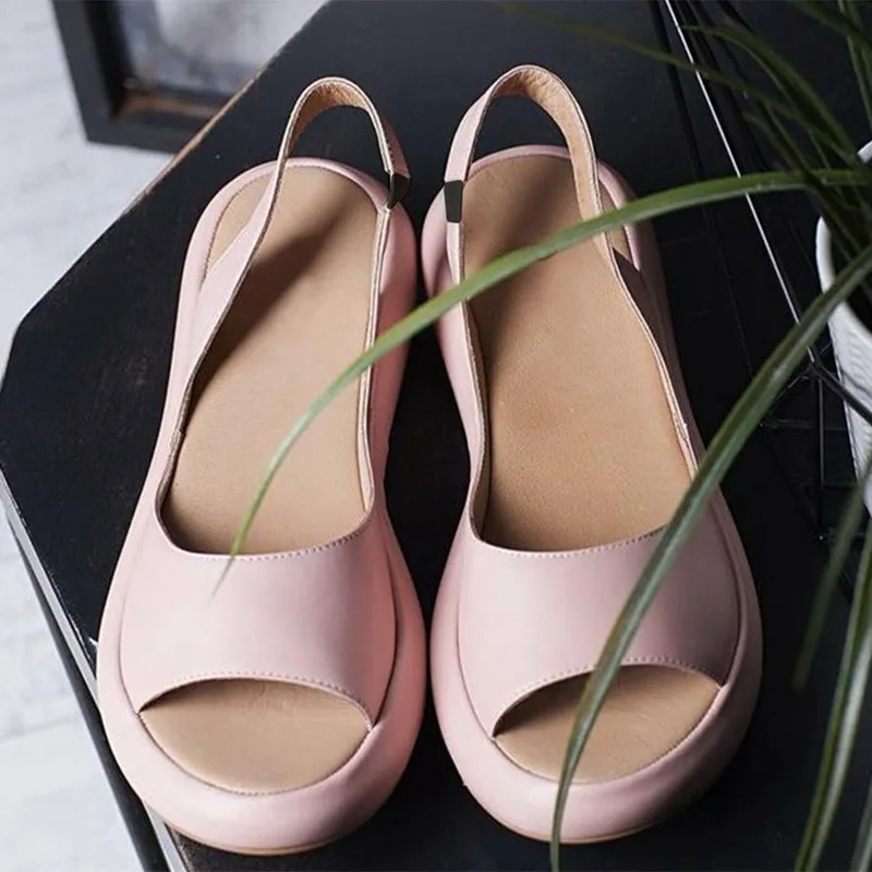 

Women Summer Sandals PVC Leather Shoes Summer Fashionable Open Toes Platform Chaussure Femme Sexy Women's Sandals 2021