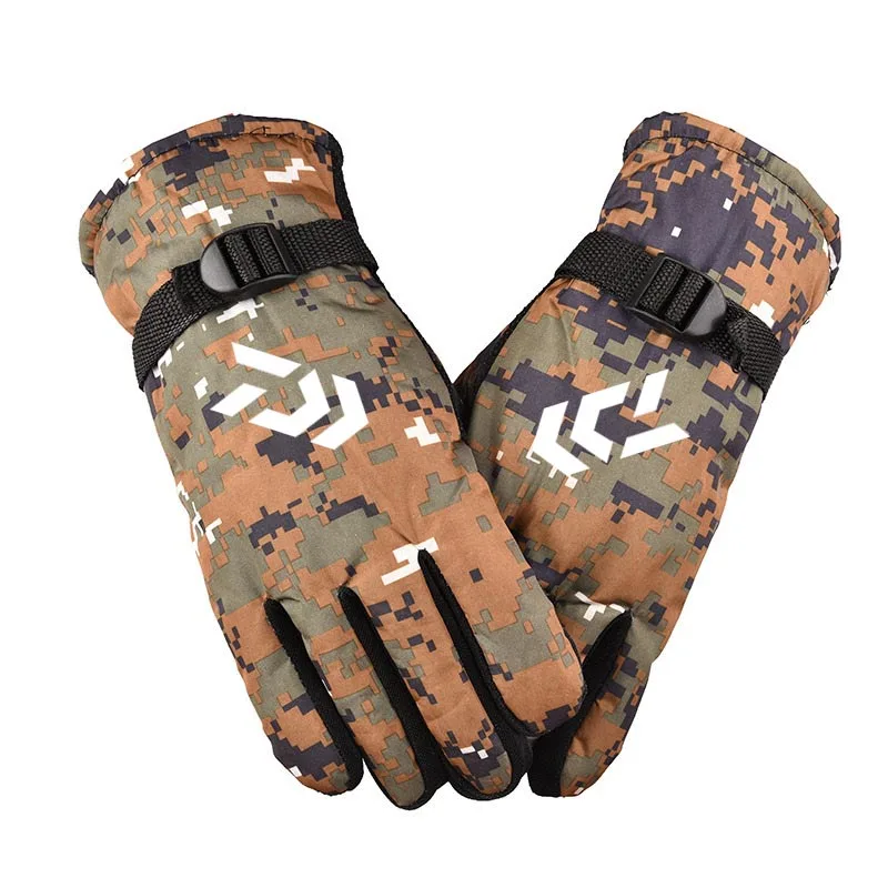 

Winter Outdoor Camouflage Ski Fishing Gloves Men's Full Finger Anti-Slip Windproof Warm Climbing Camping Riding Fishing Gloves