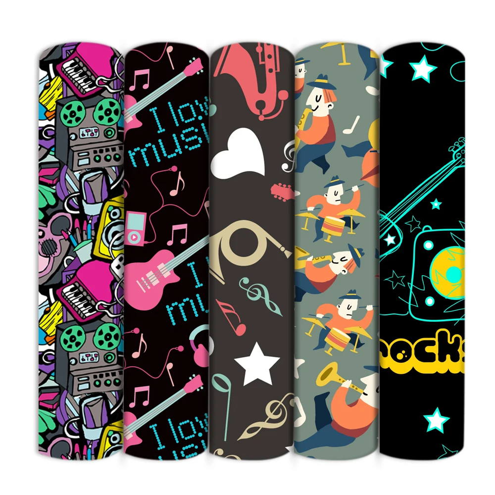 Ткань из полиэстера и хлопка с принтом музыкальной гитары ткань для шитья