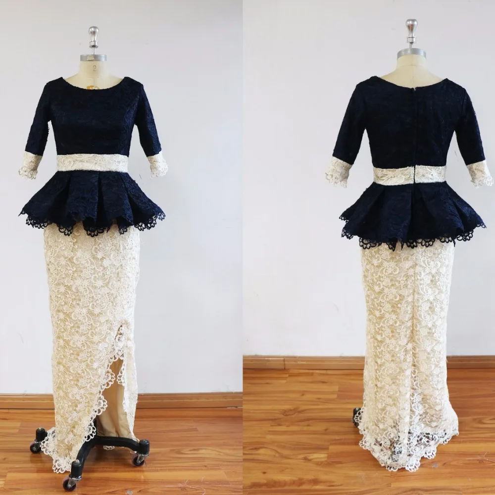 

Вечернее платье с баской, длинное, с кружевами, в нигерийском стиле