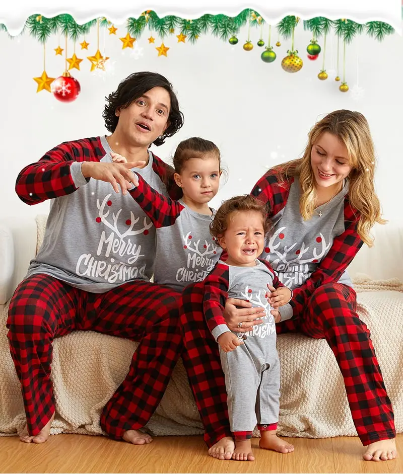 

Рождественские пижамы для всей семьи, комплект для мамы, дочки, папы и сына, комбинезон, одежда для сна одинаковые комплекты для папы, мамы и ...