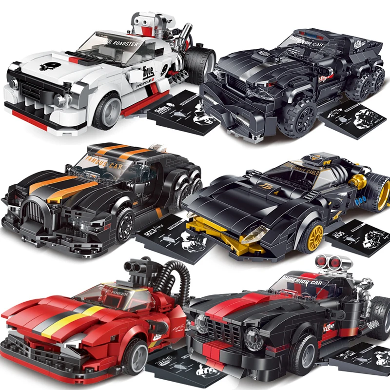 

City Super Racing Car Building Blocks Speed Champion Sports Racer Vehicle Supercar Moc Model Educational Brick Toys Gift