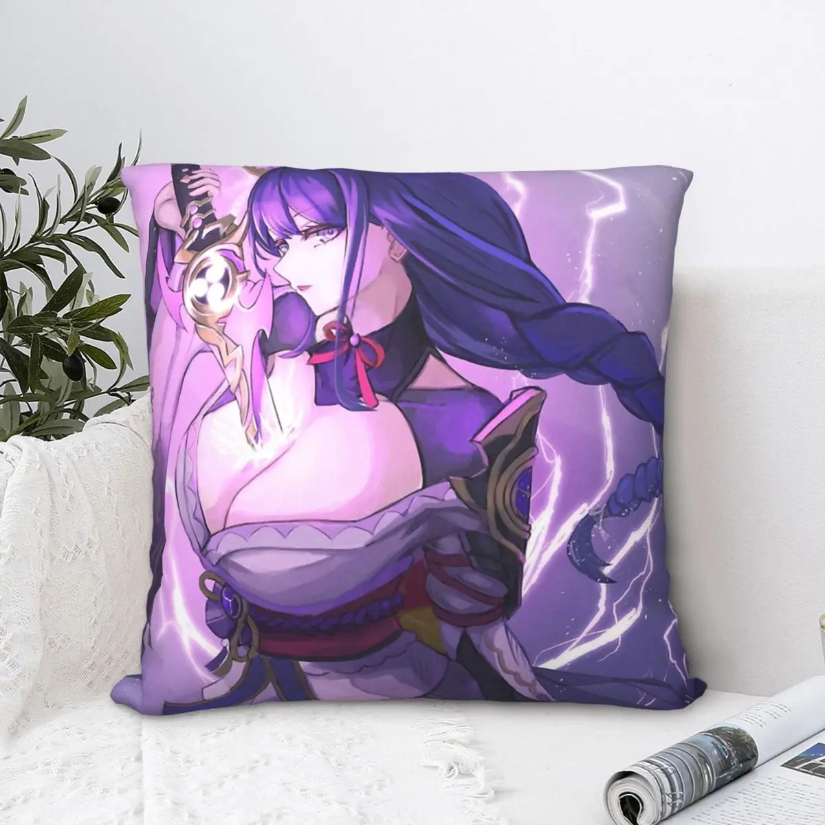 

Baal Подушка Чехол Genshin ударный рюкзак подушка для дома сделай сам с принтом офисная декоративная подушка