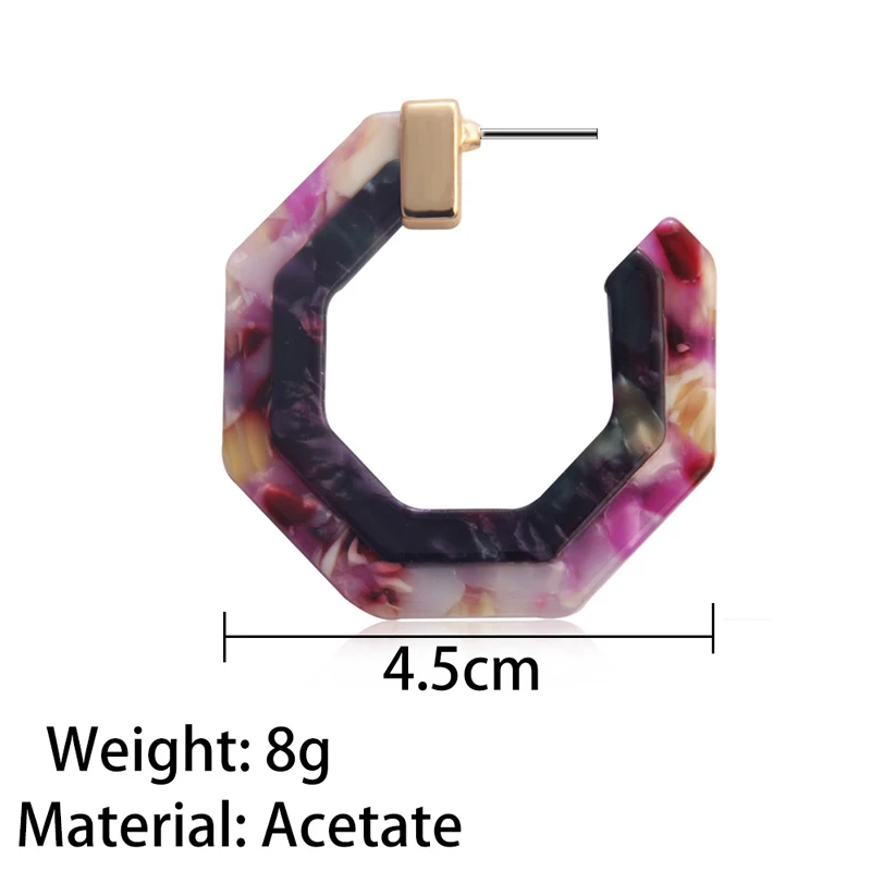 Модные круглые леопардовые серьги-кольца Cpop для женщин акриловые серьги из