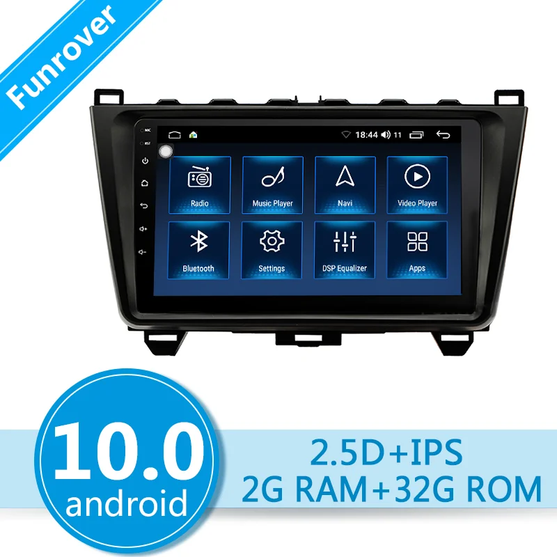 Funrover 2.5D + IPS автомобильный Радио мультимедийный плеер 9 ''Android 10 0 2 din DVD для Mazda6 2008