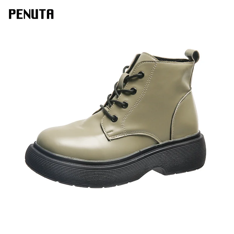 

Lace-up Ladies Ankle Botas Platform Non-slip Chelsea Boots Women Motorcycle Autumn Shoes Thick Bottom Fashion Short Boots B013P