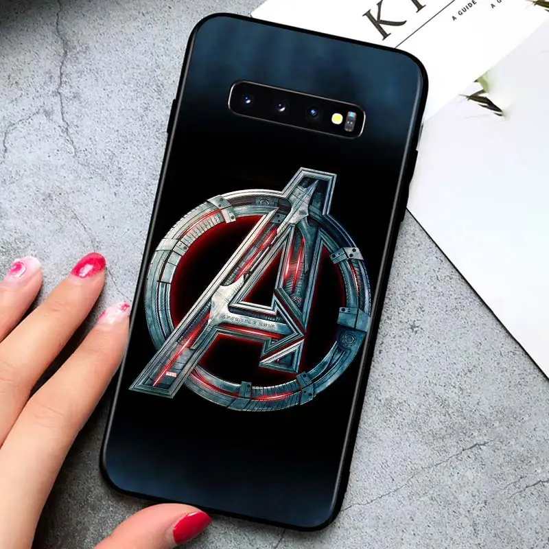 

Marvel Avengers logo for Samsung Galaxy S21 Ultra Plus Note 20 10 9 8 S10 S9 S8 S7 S6 Edge Plus Black Soft Phone Case