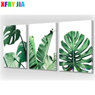 5D алмазная живопись, полная выкладка, квадратная, круглая Алмазная вышивка, зеленое растение, левая мозаика, Триптих, Декор для дома