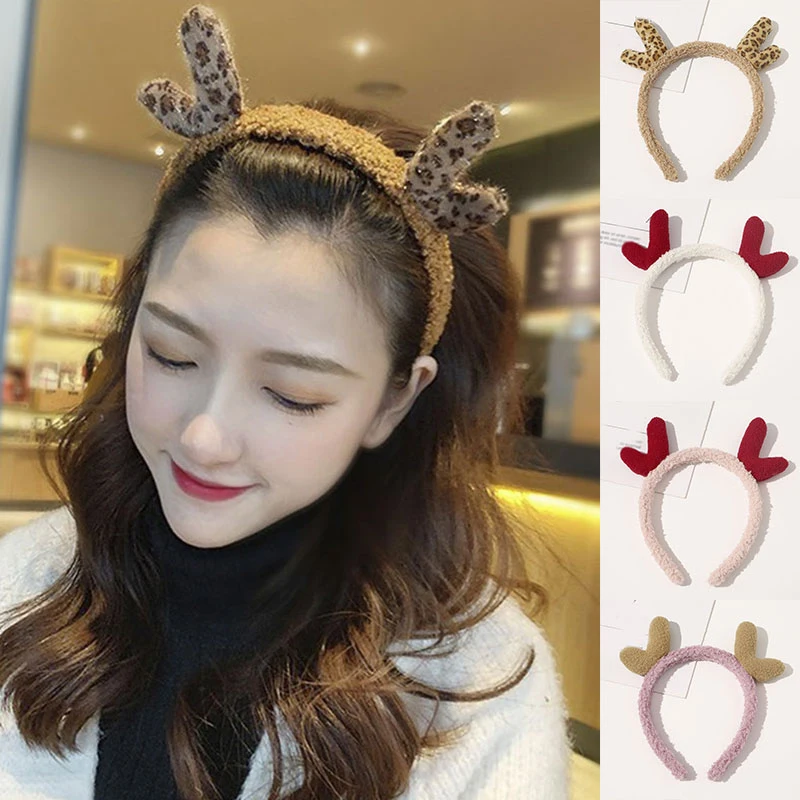 

Симпатичная плюшевая Рождественская повязка на голову, милая мультяшная модель, ободок для волос для детей на Новый год и Рождество, рождес...