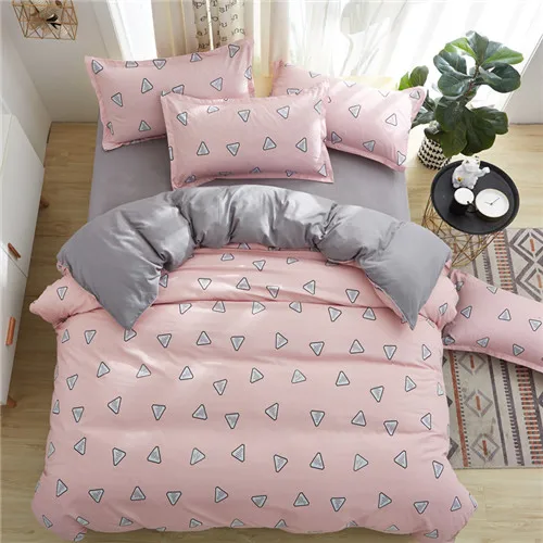 happy my life Постельное белье The Nordic style bedding set duvet cover set twin Full Queen brief reactive printed bed linen flat sheet bedclothes not quilt - Цвет: happy my life