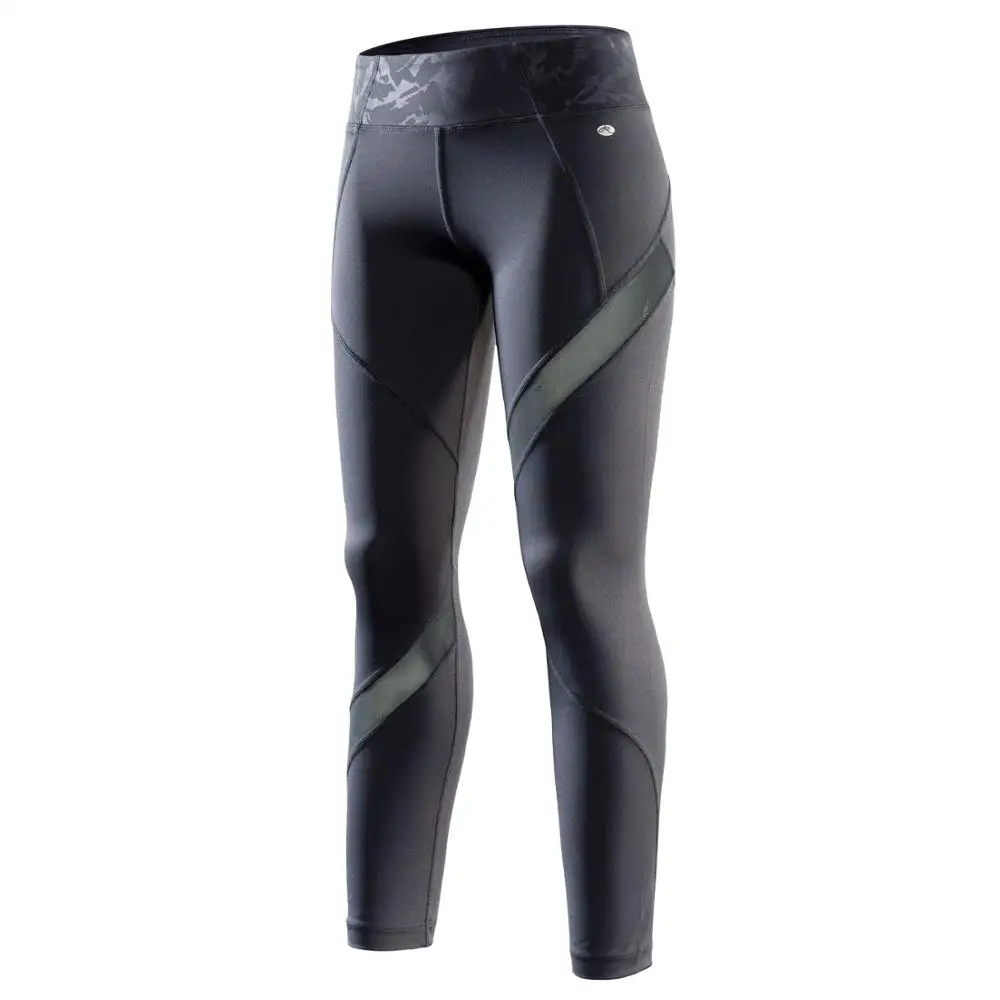 Grey RION, Спортивные Леггинсы, женские штаны для фитнеса, йоги, бега, спортзала, колготки, штаны, спортивные, высокая талия, пуш-ап, сетчатые, пэчворк, Леггинсы для йоги - Color: Grey
