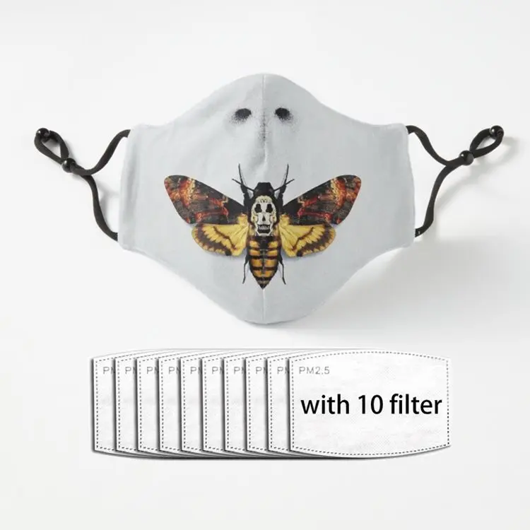 

Маска тишина ягнят моющаяся Регулируемая хлопковая брендовая маска Пылезащитная хлопковая маска с принтом рта