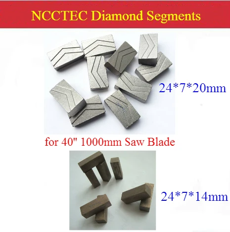 NCCTEC Diamond segments teeth heads for Diameter 40'' inch 1000mm Combination mine saw blade cutting bluestone 14/20mm Height