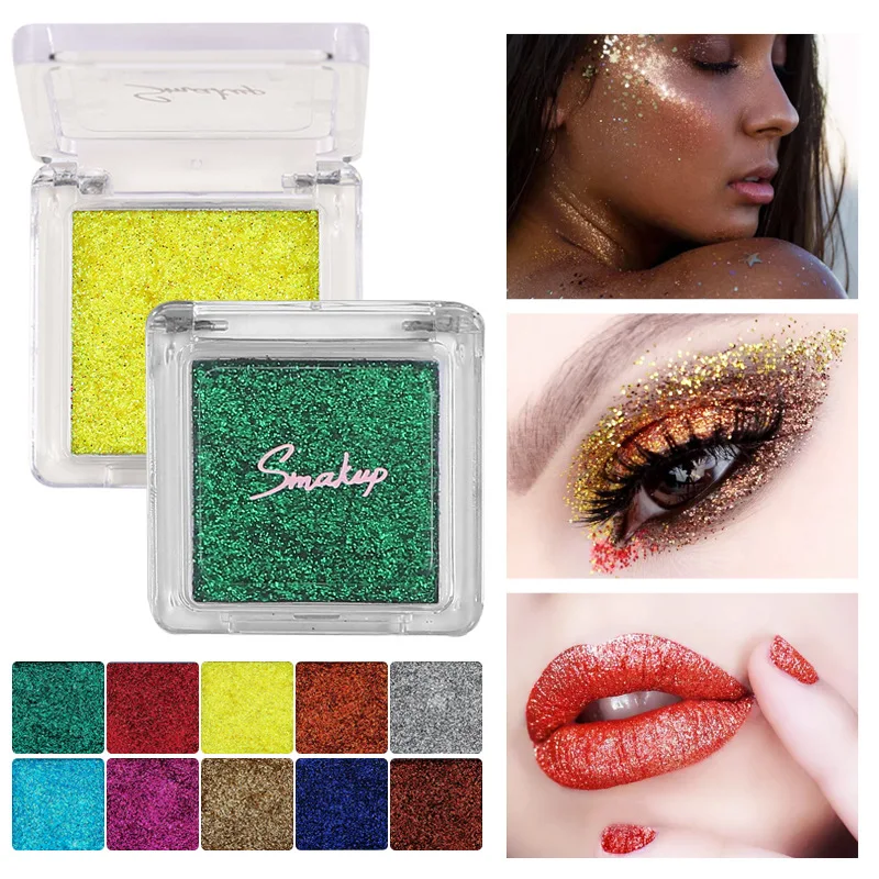 

10 Color Pressed Matte Glitter Eyeshadow Palette Waterproof Long-lasting Eye shadow Pigment Diamond Shimmer Shiny Eye Makeup