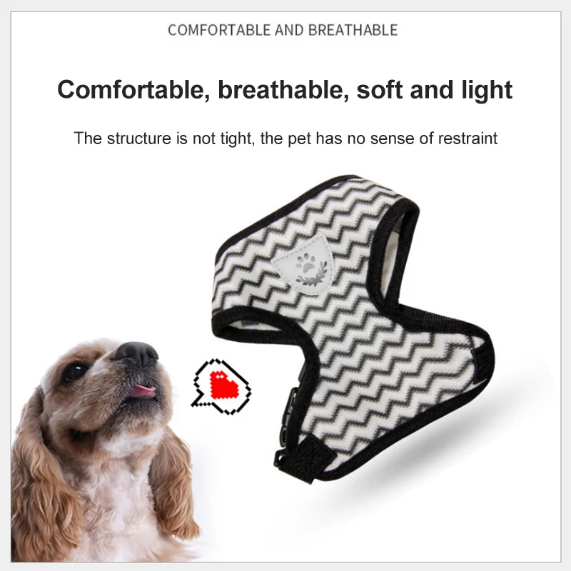 

Dog and Cat Harness Breathable Pet Harness and Leash Collar for Medium and Large Dogs Accessories lengthened traction rope