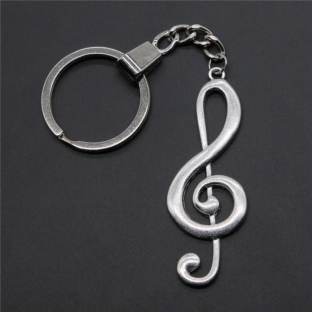 Модные большие Подвески в виде музыкальных нот античном стиле серебряного цвета