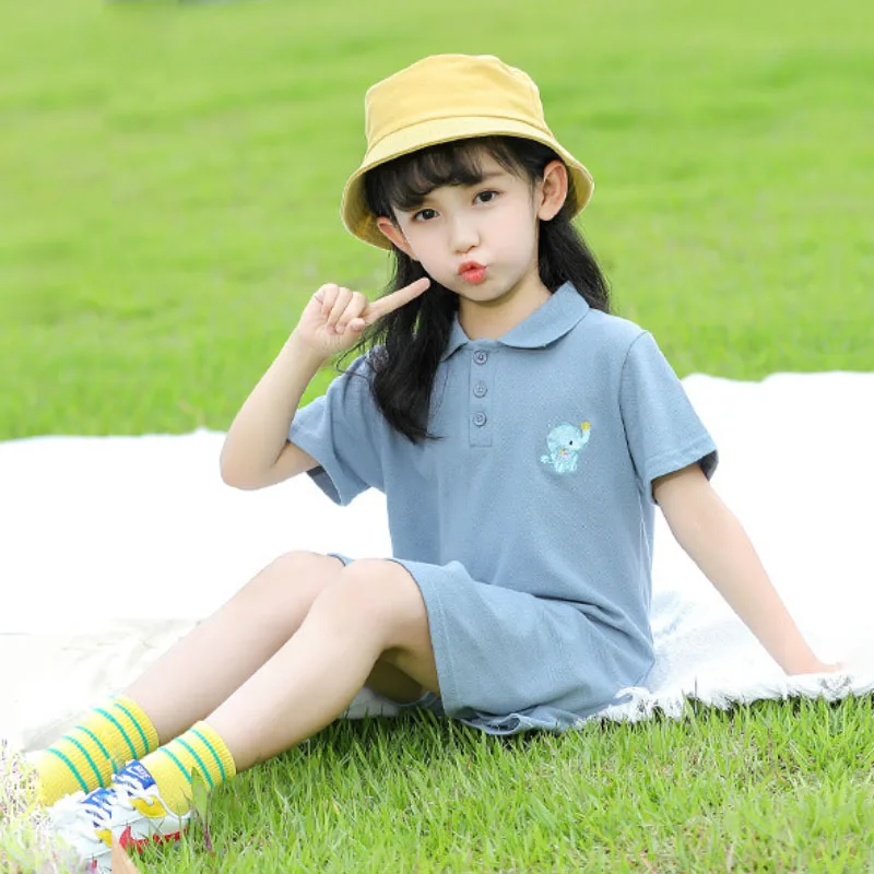 Платье для девочек с вышивкой из мультфильма в стиле кампуса детская одежда