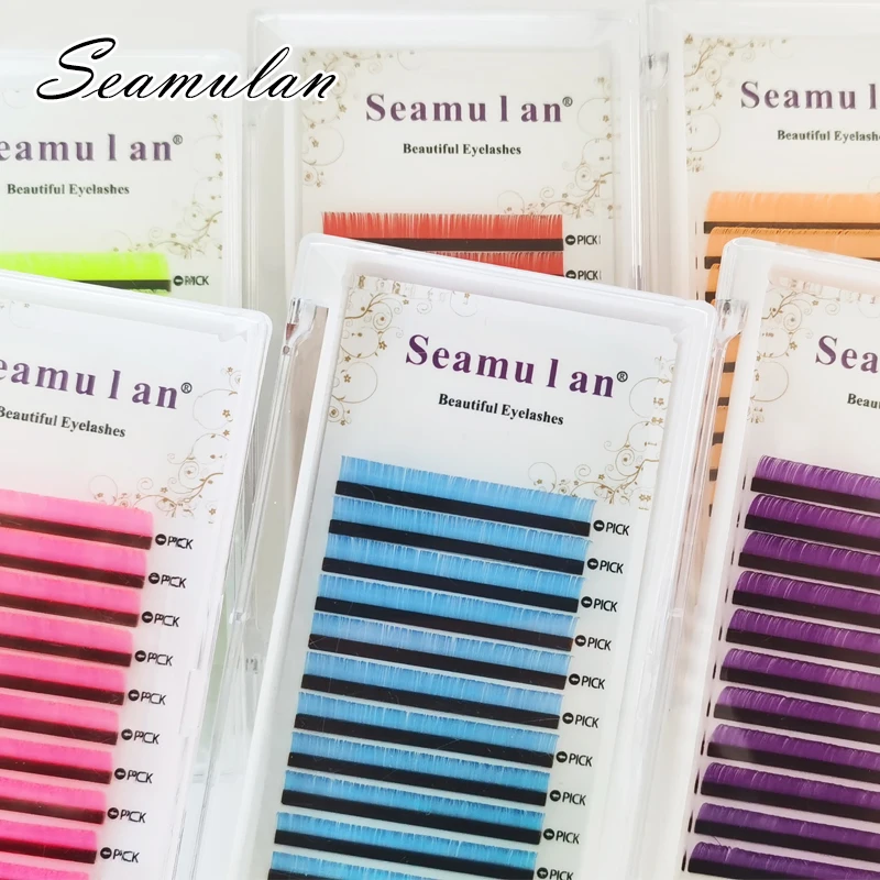 

Fast shipping Faux mink eyelashes color lashes soft, All size ,High Quality individual eyelash extension maquiagem cilios