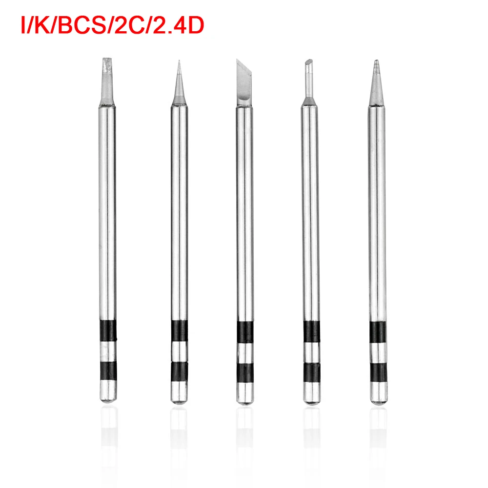 Silver Soldering Tip NEWACALOX USB 10 Вт DC5V паяльник 5 шт. нержавеющая сталь сварочные наконечники I/K/BCS/2C/2.4D специально для PX-988USB паяльник - Цвет: Silver Soldering Tip