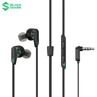 black shark 3 5mm earphones 2 wired in ear with microphone deep bass elbow design for game anti tangle cable for android xiaomi