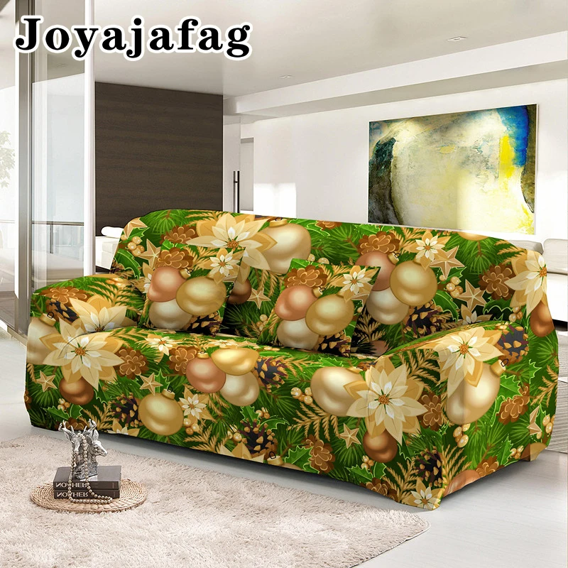 

1/2/3/4 Seater Elastic Couch Cover Dust Proof Merry Christmas Sofa Covers Washable Stretch Slipcover For Living Room Hotel Decor