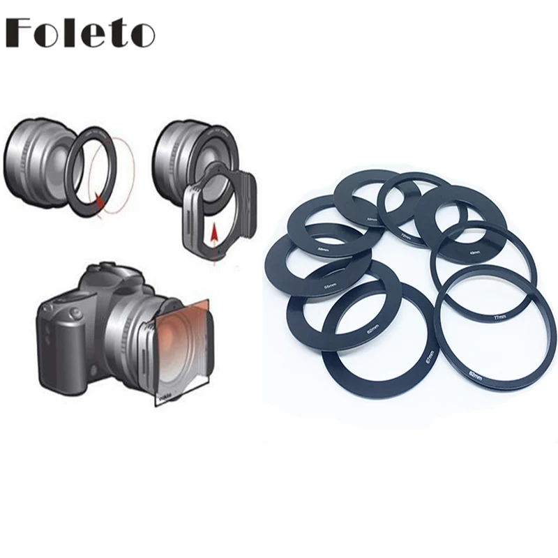 

Camera Square Filter Adapter Ring Aluminum Metal Ring Lens adapter for Cokin P Series 49 52 55 58 62 67 72 77 82mm Filter Holder