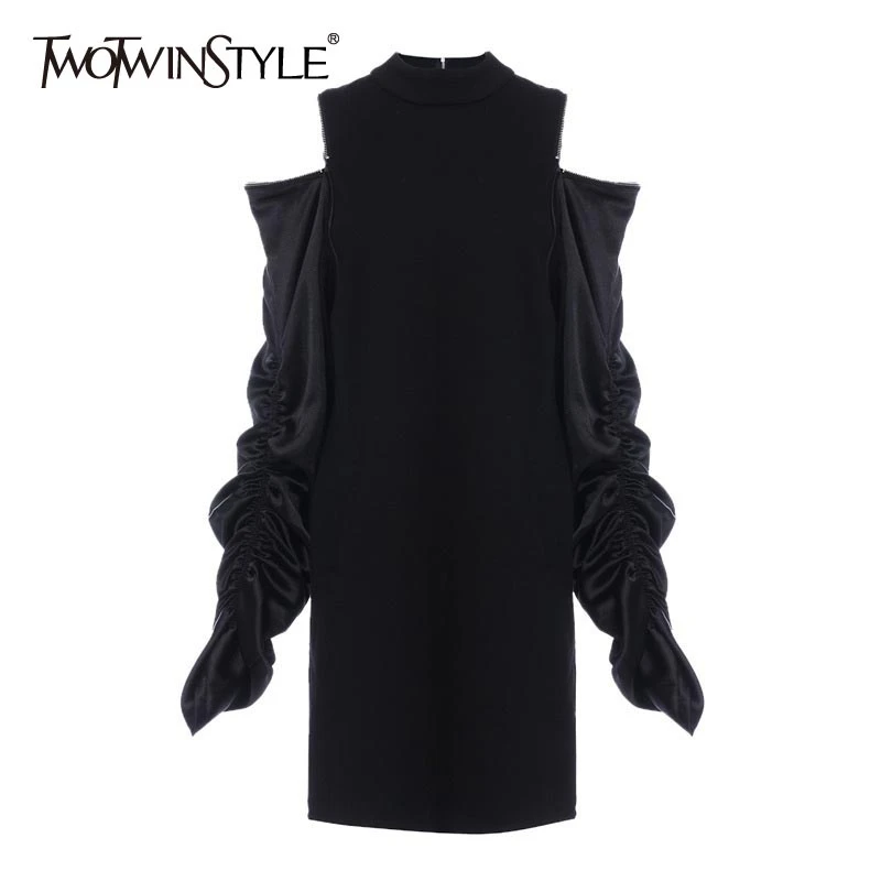 Женское платье с круглым вырезом TWOTWINSTYLE повседневное свободное длинными