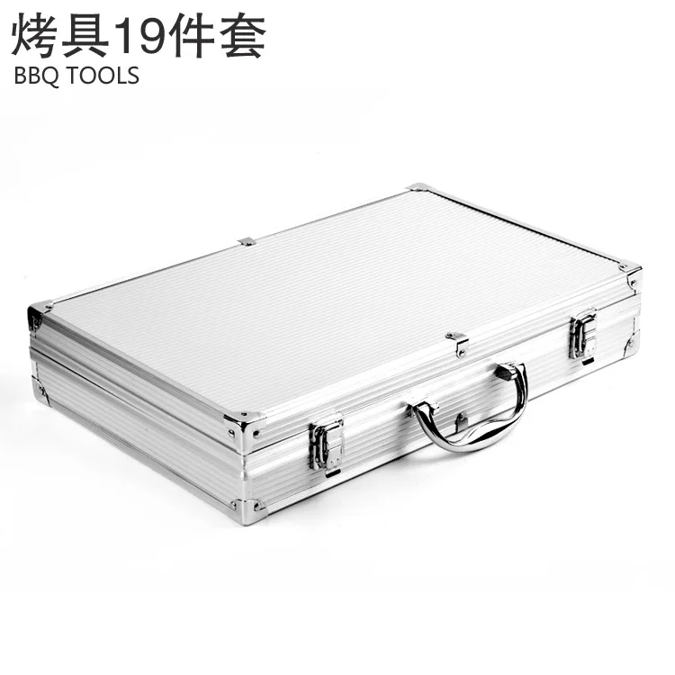 

Barbecue tool set stainless steel grill supplies export outdoor grill combination set aluminum box