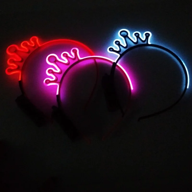 

Яркие светящиеся повязки для волос, корона, праздничное освещение, женские, Детские светящиеся вечерние чные украшения на день рождения, Ро...