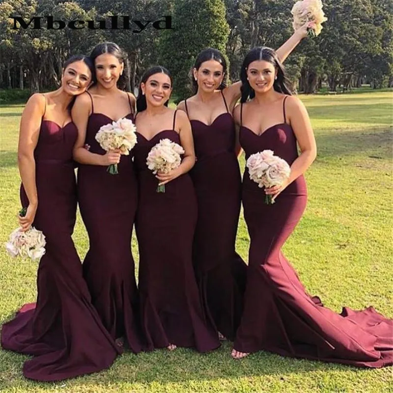 Mbcullyd фуксия платье подружки невесты в стиле русалки 2019 женское длинное с