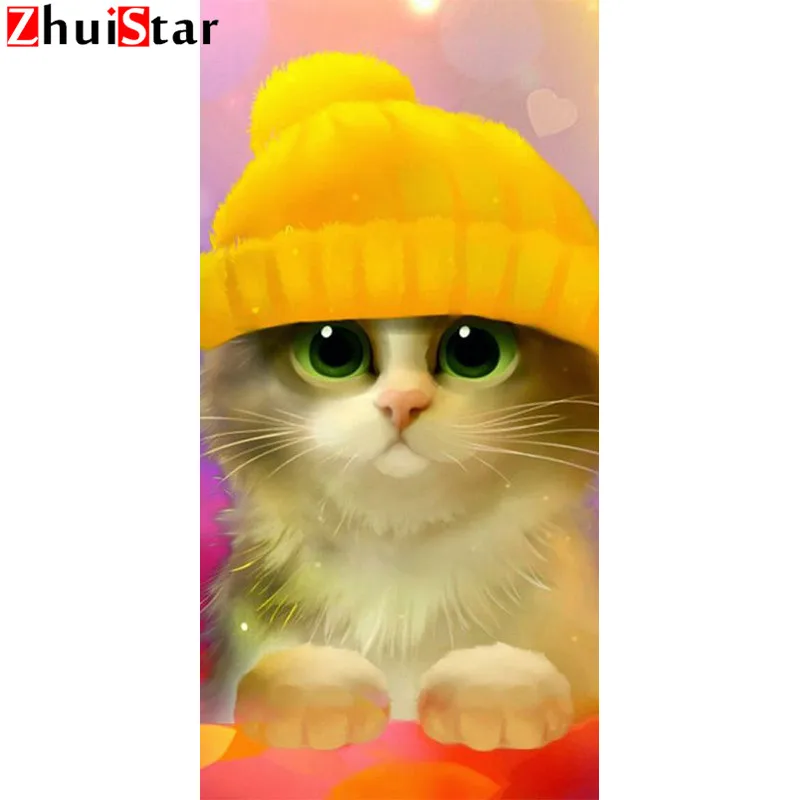 

Алмазная живопись 5d с героями мультфильмов, с изображением кота бриллиант вышивка крестиком Стразы мозаика узор, украшение дома ремесел ZWQ