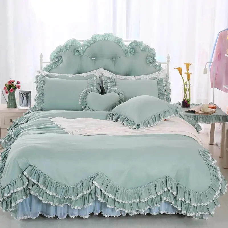 

100% Cotton Korean Luxury Princess Bedding Sets Twin Queen King Size 4/6/8 pcs Bedclothes Brand Duvet Cover Bed sheet Set