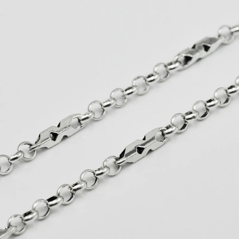 925 Sterling Silver color Men Necklace Thickness 3MM Vintage Punk Thai Trendy Male Chains Fashion Jewelry | Украшения и