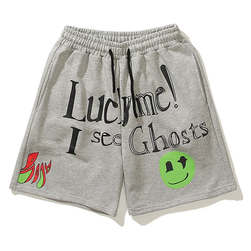 

2020 New Arrival Top Fashion Brand Clothing Wholesale Printing Pants Cotton Elastic Waist Loose Shorts Men Short